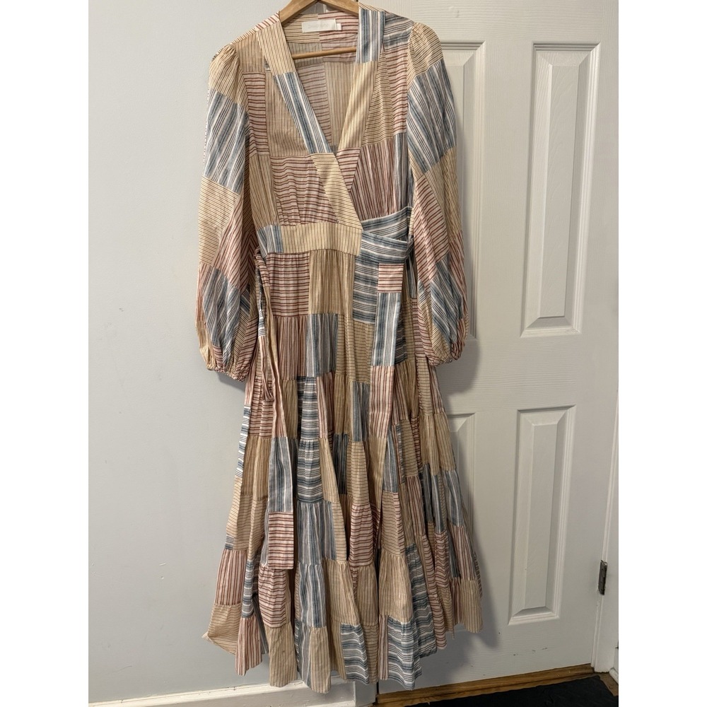 Zimmermann Andie Midi Dress Size 1 / 4-6 US Wrap Patchwork Cottage Boho Layered